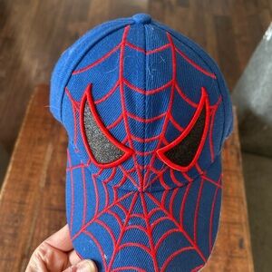 Spider-Themed Blue and Red Kids Costume Cap